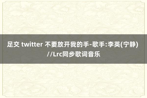 足交 twitter 不要放开我的手-歌手:李英(宁静) //Lrc同步歌词音乐